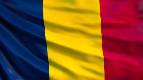 Chad flag. Waving flag of Chad 3d illustration Stock Illustration