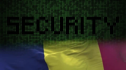 Chad flag - Waving flag on matrix binary code background Stock Footage 321422184