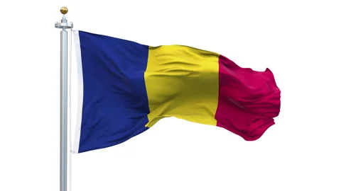 Chad flag waving looping with transparent background. Video stock 311878819