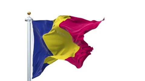 Chad flag waving looping with transparent background. Video stock 311878825