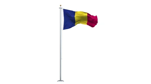 Chad flag waving looping with transparent background. Video stock 311878951