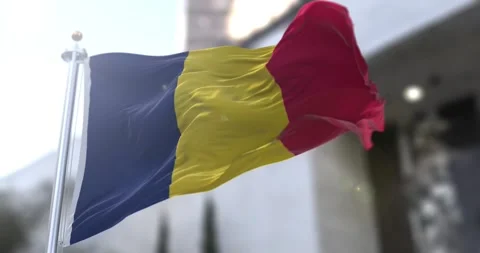 Chad-flag-waving-seamless-loop-4k-60fps Stock Footage 332060344