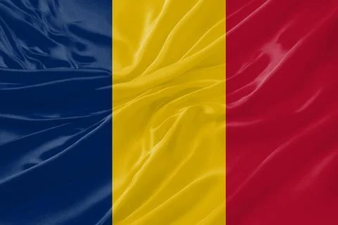 Chad Flag Waving Textures Silk Background Stock Illustration