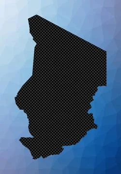 Chad geometric map. Stencil shape of Chad in low poly style. Attractive cou.. Stock Photos