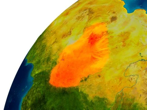 Chad on globe Stock Illustration