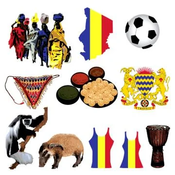 Chad Icons Stock Illustration