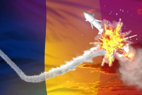 Chad intercepted supersonic missile 스톡 일러스트