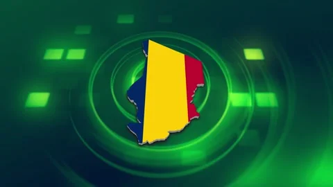 Chad Map and Flag Background Stock Footage 344027294