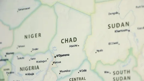 Chad on a Map (with Defocus) Stock Footage 90279799