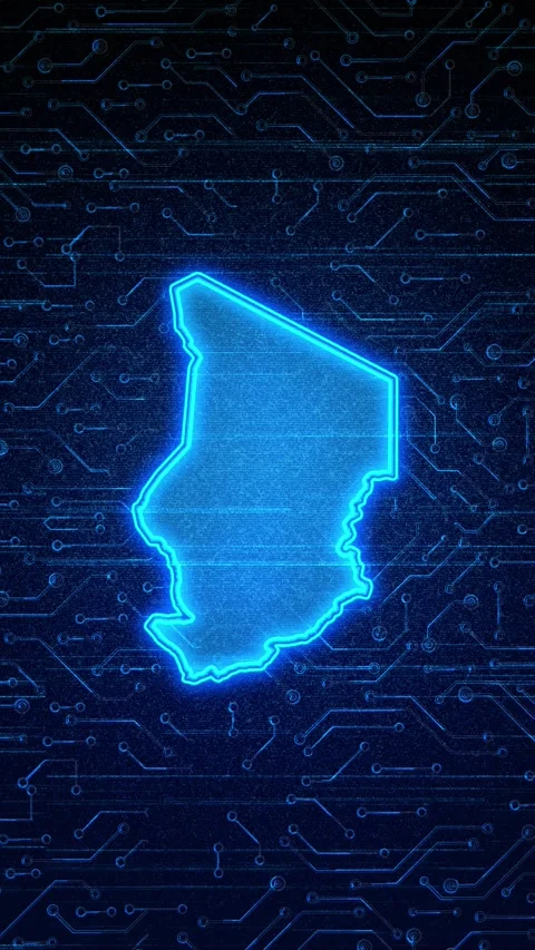 Chad Map Digital Technology Opener Stock-Footage 336311162