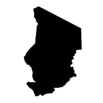 Chad map - filled hand-drawn map Stock Illustration