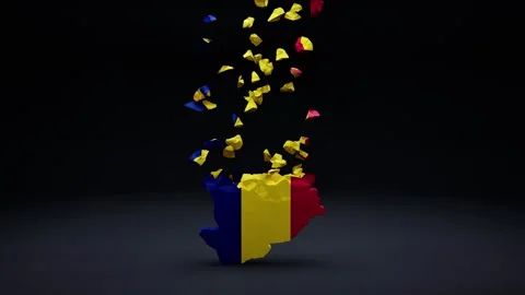Chad Map With Flag Video stock 324694763