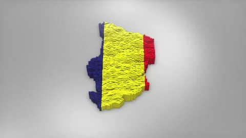 Chad Map with Flag Intro Background Stock Footage 315164319