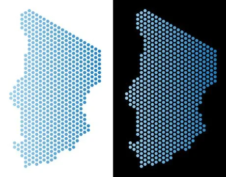 Chad Map Hexagonal Scheme Ilustração Stock