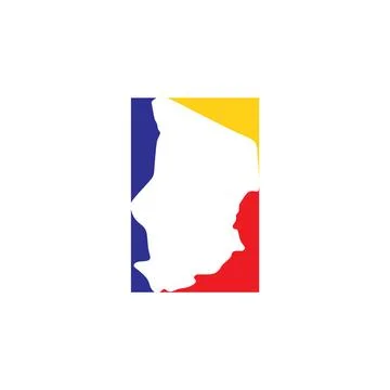 Chad map icon logo vector symbol Stock Illustration