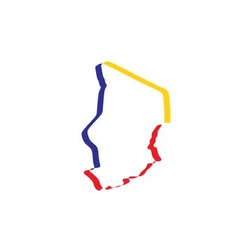 Chad map icon vector symbol Stock Illustration