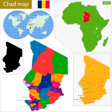 Chad map Stock Illustration