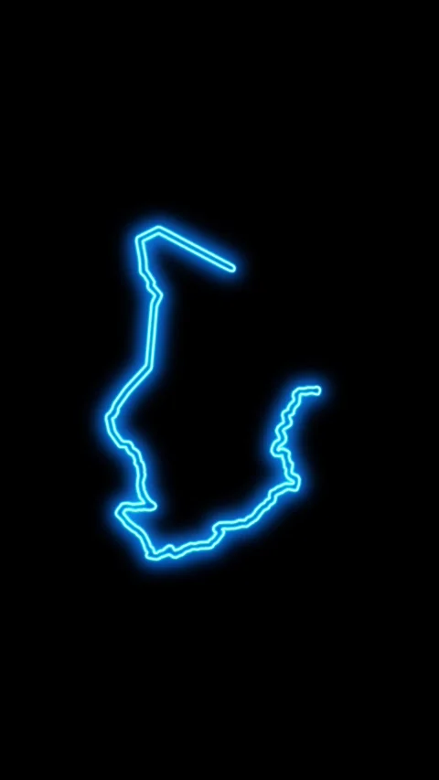 Chad Map Outline Neon Lights Stock Footage 333056042