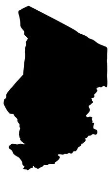 Chad map silhouette vector Illustrazione stock