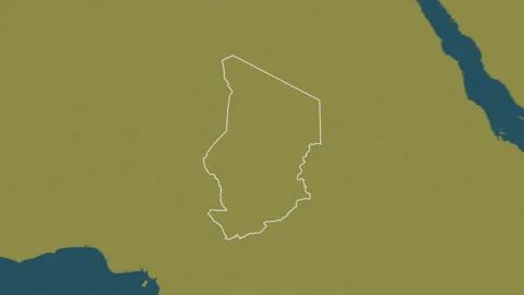 Chad map - solid. Border. Pattern. Stock Footage 147942049