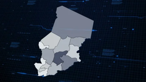 Chad network map Stock Footage 87976618