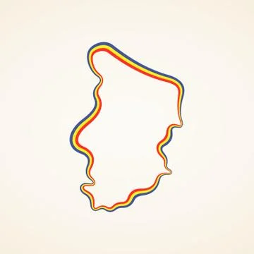 Chad - Outline Map Stock Illustration
