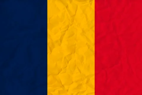 Chad  paper  flag Illustrazione stock