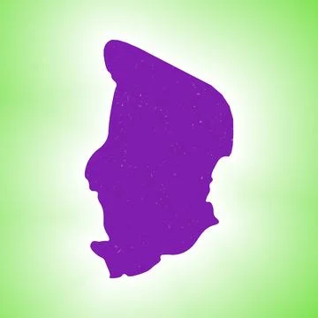Chad shape on gradient background. Country map with scratch texture . Chad .. Illustrazione stock