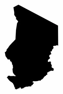 Chad silhouette map Stock Illustration