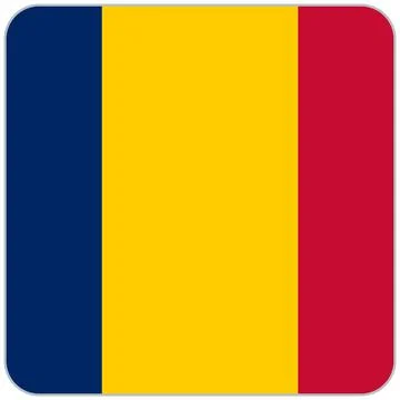Chad square flag icon Stock Illustration