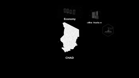 Chad technology map with animated charts Stock Footage 340983903