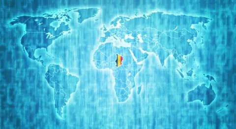 Chad territory on world map Stock Illustration