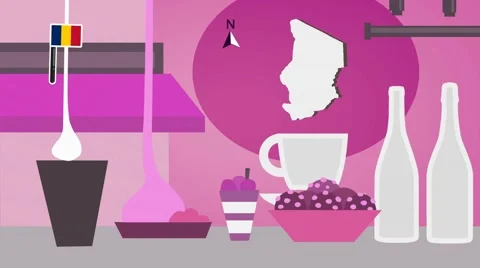 Chad - Vector Menu - Restaurant - Food and Drinks - pink Stock Footage 67454734