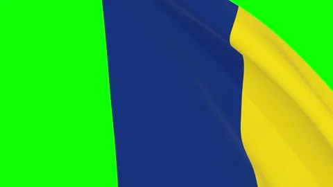 Chad waving flag transition 4k and 1080 HD footage over green screen chroma key Stock Footage 167596654