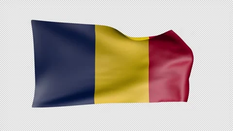 Chad Waving Flag Transparent Alpha Stock Footage 274120381