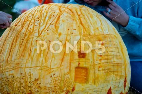 CHADDS FORD, PA - OCTOBER 18: The Great Pumpkin Carve carving contest on October Stock Photos