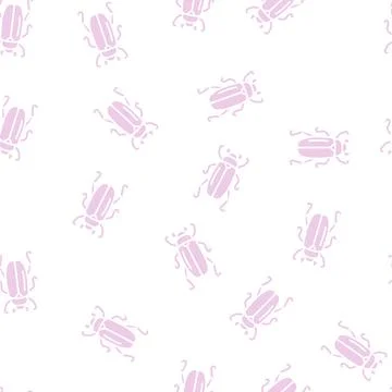 Chafer insect glyph seamless pattern Stock Illustration