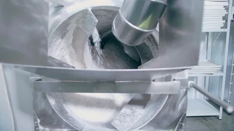 Chafing Dish Production Dehydrator Machine Dries Coconut Chips At Candy Factory Stock Footage 127651841