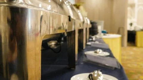 Chafing Dish in restaurant 02 Stock Photos