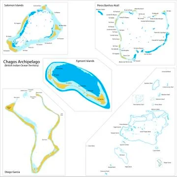 Chagos Archipelago map Stock Illustration