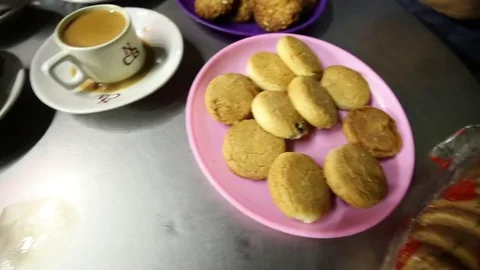 Chai-Biscuits-Nimrah-Cafe-Bakery Stock Footage 76921389