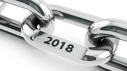 Chain with 2018 link Stock Illustration