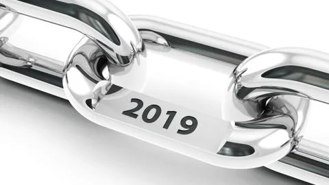 Chain with 2019 link Illustrazione stock