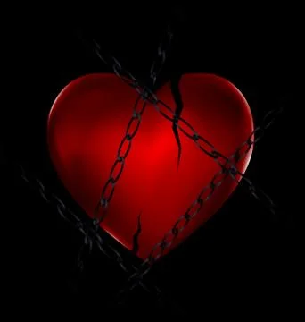 Chain and broken heart Stock Illustration