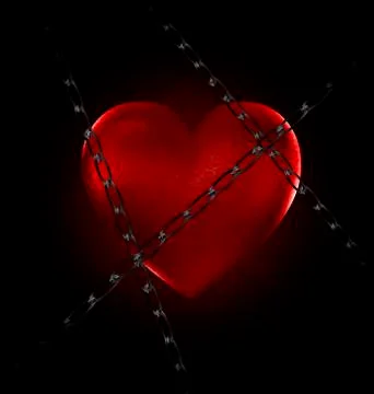 Chain and heart Stock Illustration