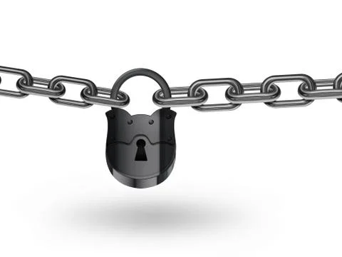 Chain and padlock Stock Illustration