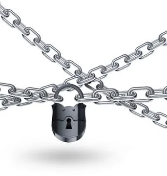 Chain and padlock Illustrazione stock