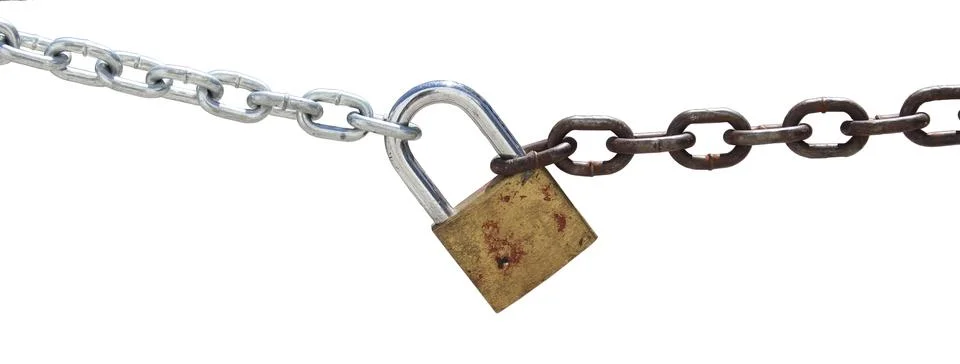 Chain and padlock Stock Photos