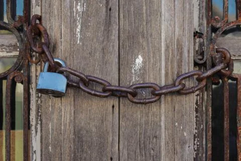 Chain and padlock. Stock Photos