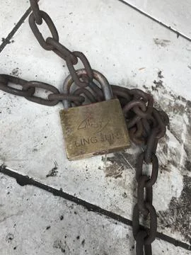 Chain and padlock 库存照片